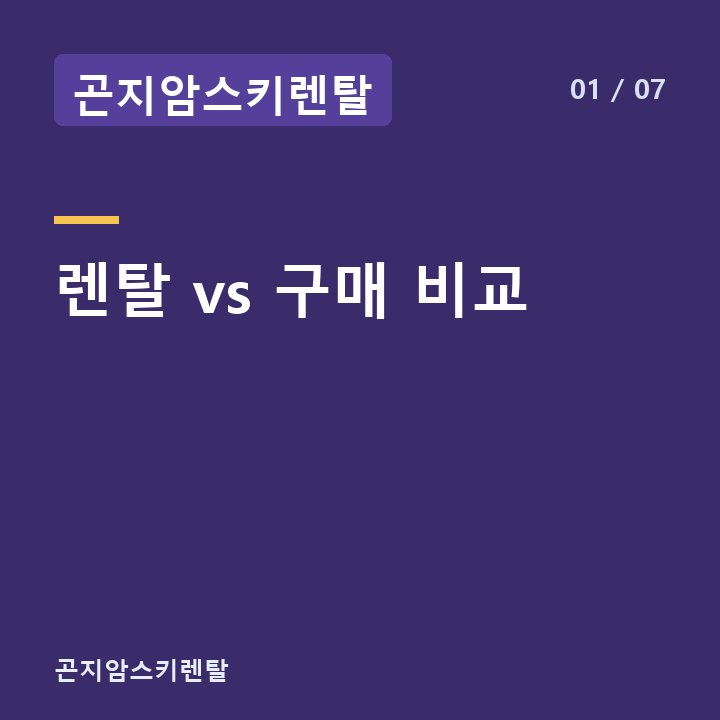 곤지암스키렌탈 렌탈 vs 구매 비교 —